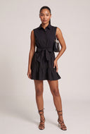 Tie Waist Mini Shirt Dress