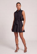 Tie Waist Mini Shirt Dress