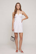 Smocked Cut Out Halter Mini Dress