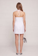 Smocked Cut Out Halter Mini Dress