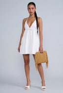 Danna Poplin Halter Mini Dress
