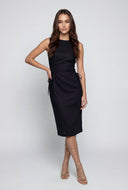 Lace-Up Sleeveless Poplin Sheath Dress