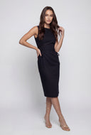 Lace-Up Sleeveless Poplin Sheath Dress