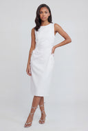 Lace-Up Sleeveless Poplin Sheath Dress