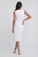 Lace-Up Sleeveless Poplin Sheath Dress