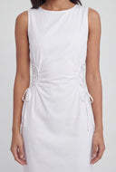 Lace-Up Sleeveless Poplin Sheath Dress