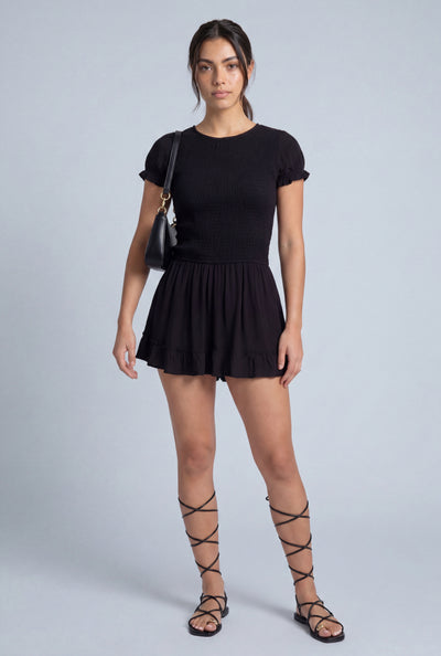 Smocked Bodice Mini Dress