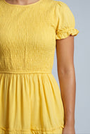 Smocked Bodice Mini Dress