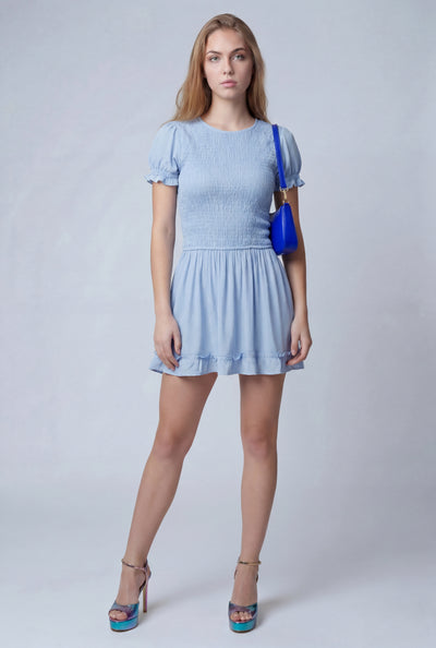 Smocked Bodice Mini Dress