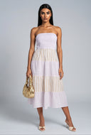 Striped Smocked Bodice Tiered Sundress