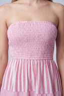 Striped Smocked Bodice Tiered Sundress