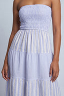 Striped Smocked Bodice Tiered Sundress