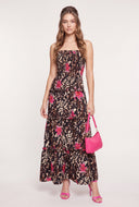 Patterned Ruffle Tiered Maxi Dress