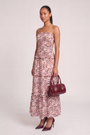 Patterned Strapless Maxi Dress