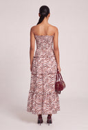 Patterned Strapless Maxi Dress
