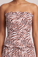 Patterned Strapless Maxi Dress