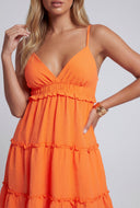 Crepe Tiered Ruffle Sundress