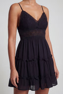 Bow Tie Back Tiered Mini Dress