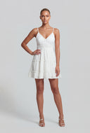 Bow Tie Back Tiered Mini Dress