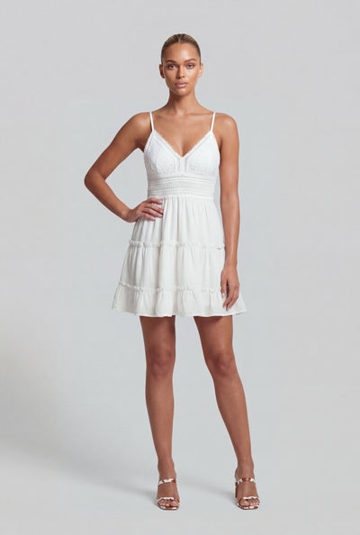 Bow Tie Back Tiered Mini Dress