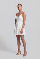 Bow Tie Back Tiered Mini Dress