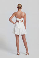 Bow Tie Back Tiered Mini Dress