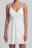 Bow Tie Back Tiered Mini Dress