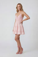 Bow Tie Back Tiered Mini Dress