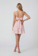 Bow Tie Back Tiered Mini Dress