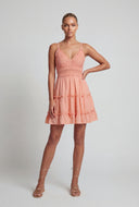 Bow Tie Back Tiered Mini Dress