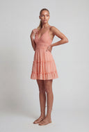 Bow Tie Back Tiered Mini Dress