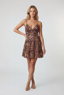 Leopard Ruffle Tiered Mini Dress