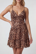 Leopard Ruffle Tiered Mini Dress