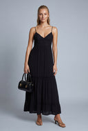 Bow Tie Back Tiered Maxi Dress