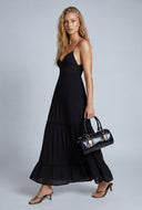 Bow Tie Back Tiered Maxi Dress