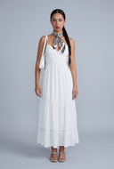Bow Tie Back Tiered Maxi Dress