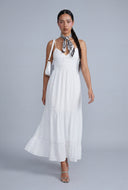 Bow Tie Back Tiered Maxi Dress