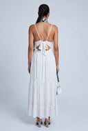 Bow Tie Back Tiered Maxi Dress