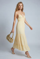Bow Tie Back Tiered Maxi Dress