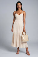 Bow Tie Back Tiered Maxi Dress