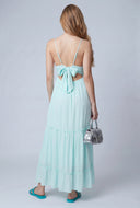 Bow Tie Back Tiered Maxi Dress