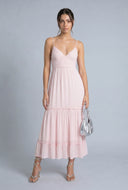 Bow Tie Back Tiered Maxi Dress