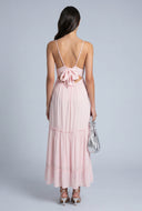 Bow Tie Back Tiered Maxi Dress