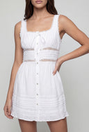 Crochet Trim Sleeveless Mini Dress