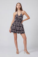 Printed Tiered Halter Dress
