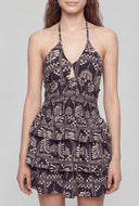 Printed Tiered Halter Dress
