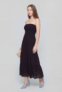Strapless Tiered Midi Sundress