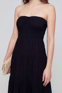Strapless Tiered Midi Sundress