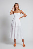 Strapless Tiered Midi Sundress
