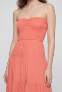 Strapless Tiered Midi Sundress
